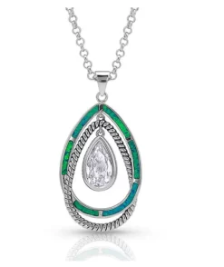 Montana Silversmiths Opal Ribbons Teardrop Necklace