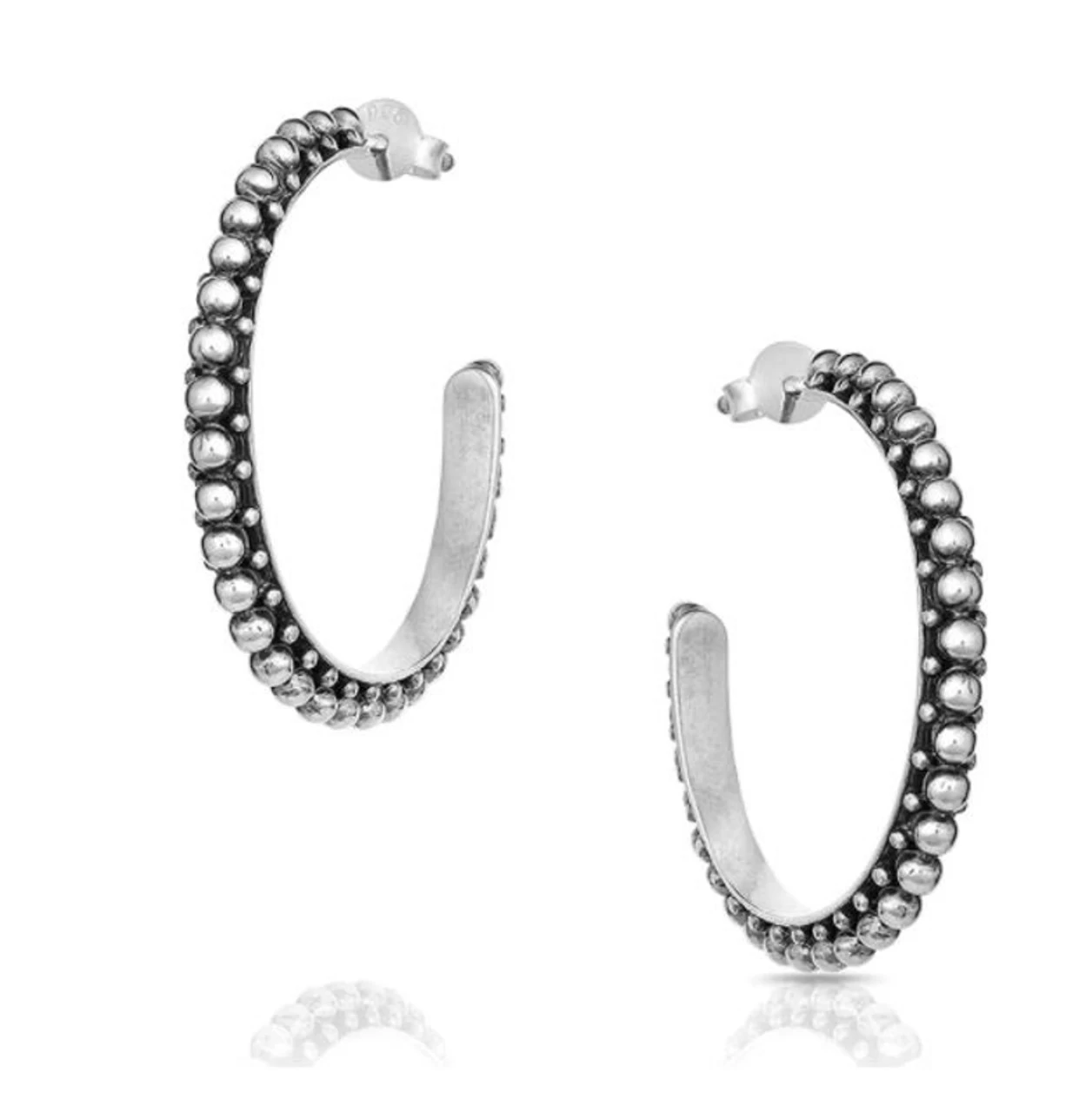 Montana Silversmiths Antiqued Bead Hoop Earrings 1 Montana Silversmiths Antiqued Bead Hoop Earrings