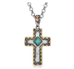 Montana Silversmiths Antiqued Serrated Cross Necklace