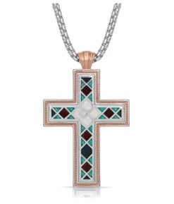 Montana Silversmiths American Legends Mosaic Cross Necklace