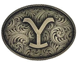 Montana Silversmiths The Yellowstone Y Filigree Oval Belt Buckle