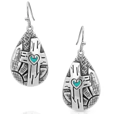 Montana Silversmiths Blooming Cross Opal Teardrop Earrings