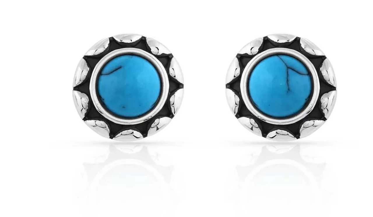 Montana Silversmiths Stellar Studded Turquoise Earrings 1 Montana Silversmiths Stellar Studded Turquoise Earrings
