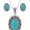 Montana Silversmiths Into The Blue Turquoise Oval Jewelry Set