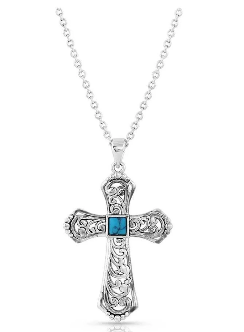 Montana Silversmiths Cathedral Curves Silver Cross Necklace 1 Montana Silversmiths Cathedral Curves Silver Cross Necklace