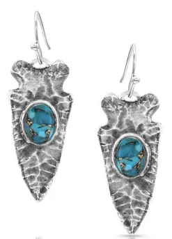 Montana Silversmiths Driving Force Turquoise Arrowhead Earrings