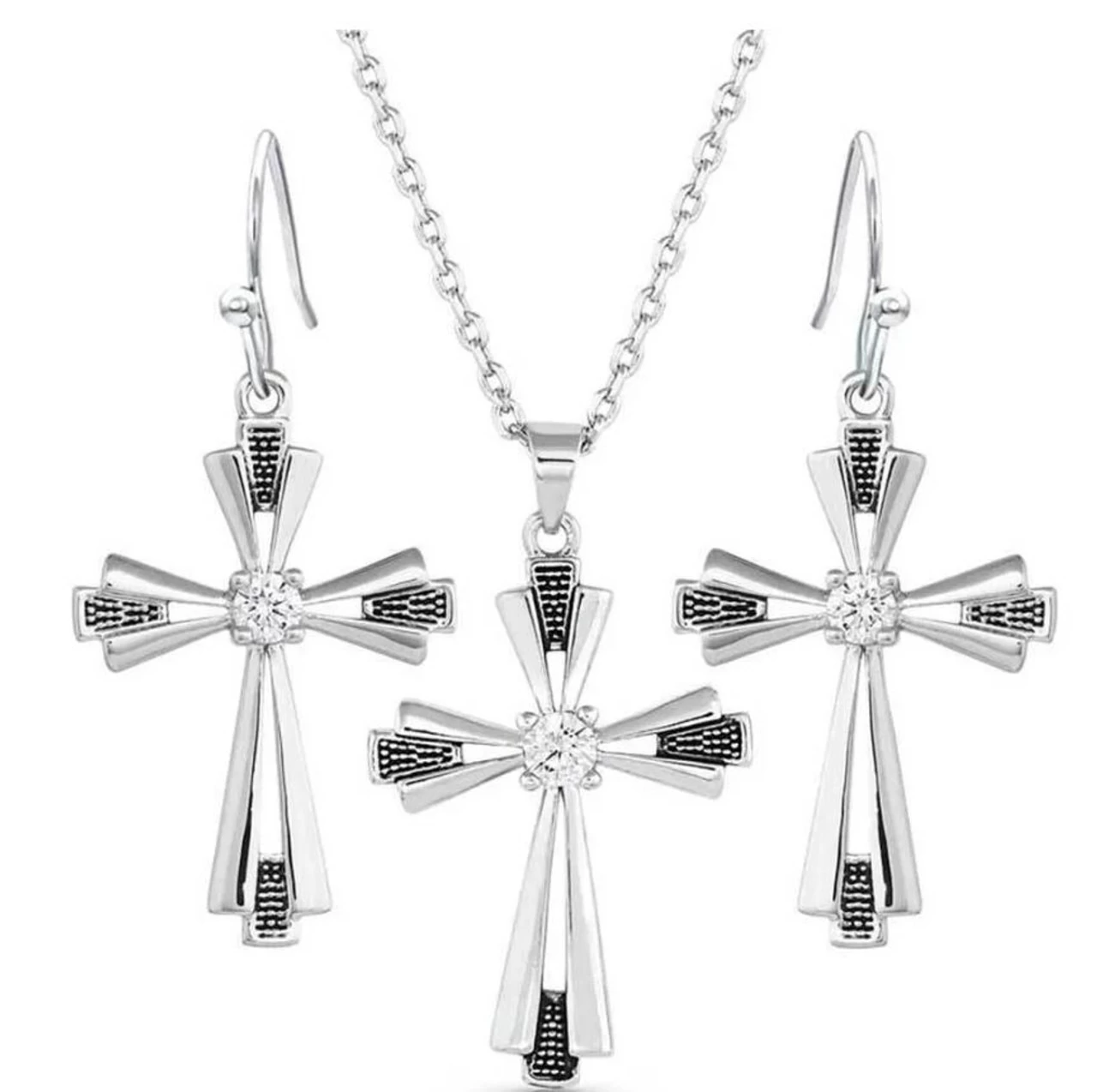 Montana Silversmiths Extended Faith Cross Jewelry Set 1 Montana Silversmiths Extended Faith Cross Jewelry Set