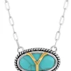 Montana Silversmiths Yellowstone Brand Oval Turquoise Necklace
