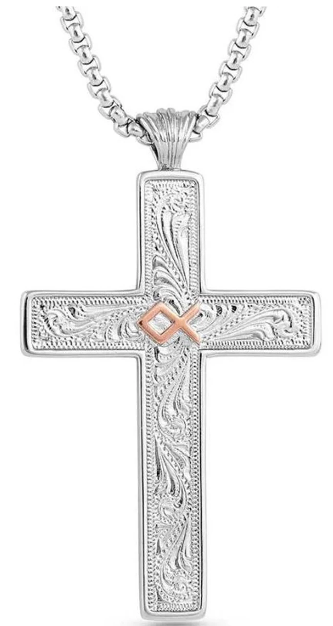 Montana Silversmiths Fishermen Of Faith Cross Necklace 2 Montana Silversmiths Fishermen Of Faith Cross Necklace - Image 2