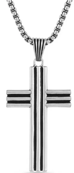 Montana Silversmiths Trinity Lines Cross Necklace
