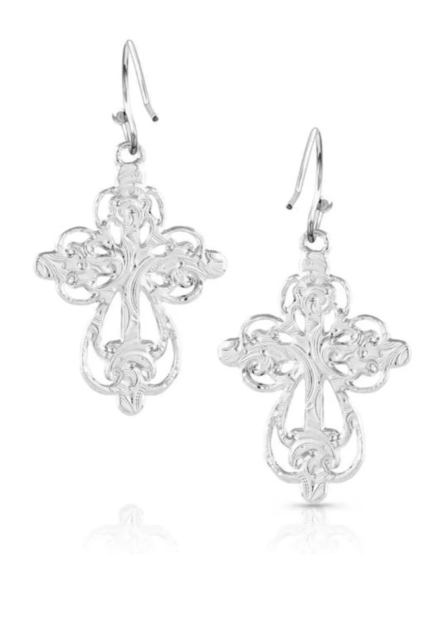 Montana Silversmiths Enlightened Faith Cross Earrings 2 Montana Silversmiths Enlightened Faith Cross Earrings - Image 2