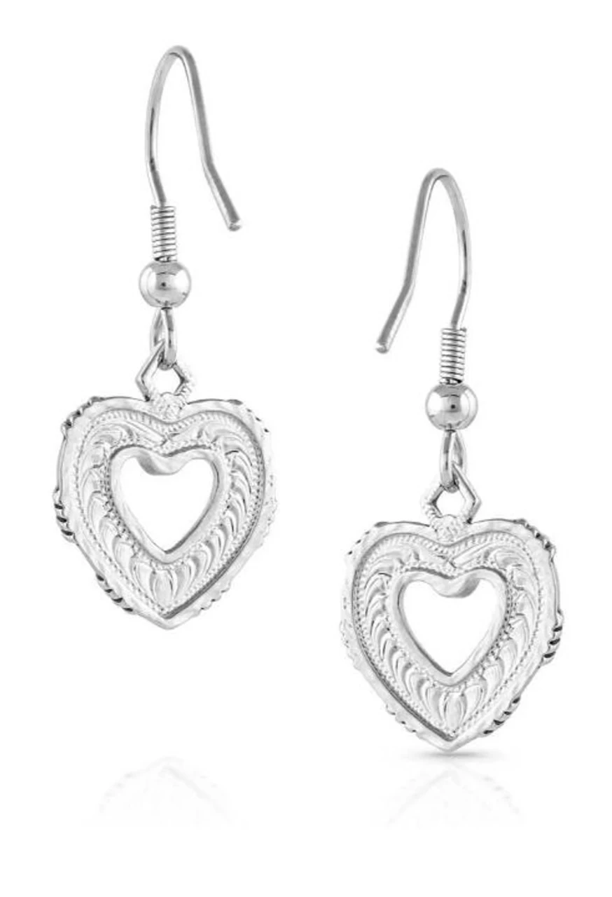 Montana Silversmiths Love Conquers All Heart Earrings 2 Montana Silversmiths Love Conquers All Heart Earrings - Image 2