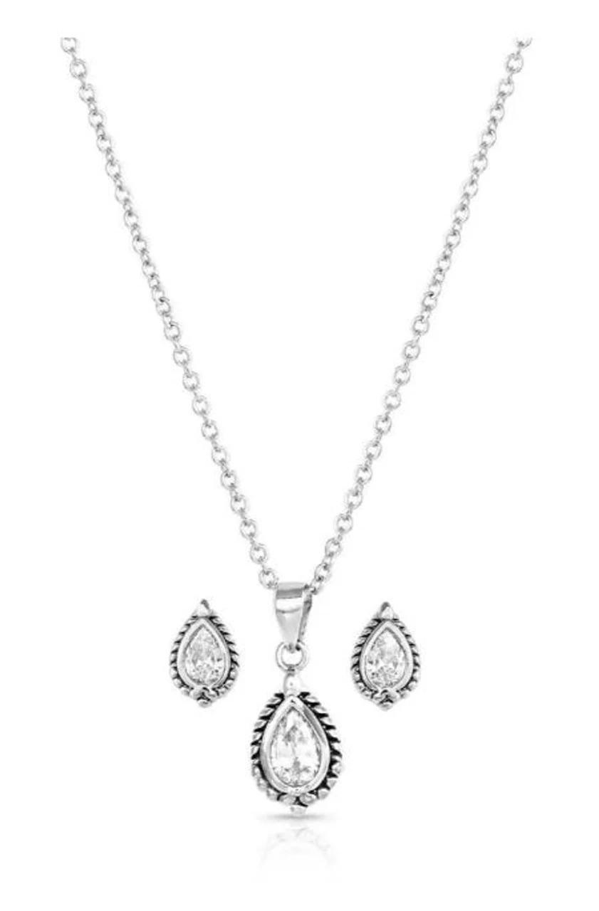 Montana Silversmiths First Light Crystal Teardrop Jewelry Set 1 Montana Silversmiths First Light Crystal Teardrop Jewelry Set