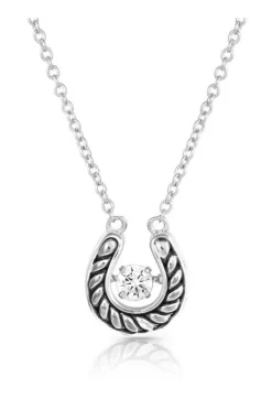 Montana Silversmiths Dancing With Luck Crystal Horseshoe Necklace