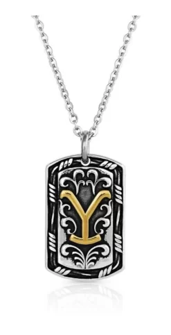 Montana Silversmiths Yellowstone Strong Dog Tag Necklace
