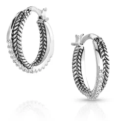 Montana Silversmiths Crystal Crossover Hoop Earrings
