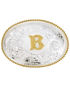 Montana Silversmiths Men's Initial "B" Buckle