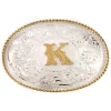 Montana Silversmiths Men's Initial "K" Buckle