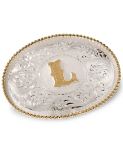 Montana Silversmiths Men's Initial "L" Buckle