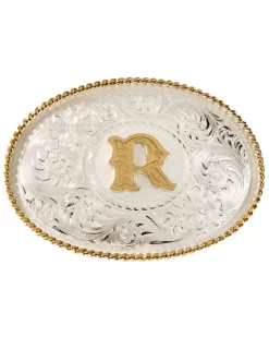 Montana Silversmiths Men's Initial "R" Buckle