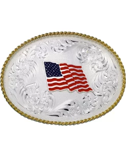 Montana Silversmiths American Flag Oval Buckle