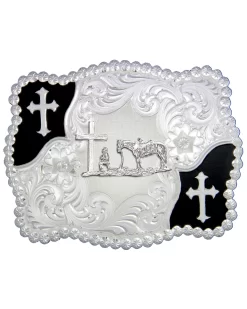 Montana Silversmiths Men's Cowboy & Crosses Buckle