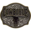 Montana Silversmiths "Cowboy Up" Longhorn Attitude Buckle