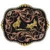 Montana Silversmiths Men's Tri-Color Bullrider Traditional Attitude Buckle
