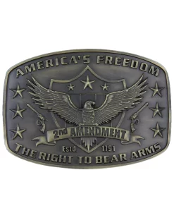 Montana Silversmiths Men's Second Amendment Heritage Attitude Belt Buckle