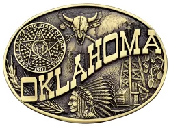Montana Silversmiths Men's Oklahoma State Heritage Attitude Belt Buckle