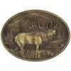Montana Silversmiths Sculpted Wild Elk Heritage Attitude Belt Buckle