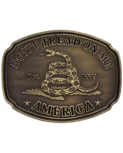 Montana Silversmiths Men's American Gadsden Don't Tread On Me Heritage Attitude Belt Buckle