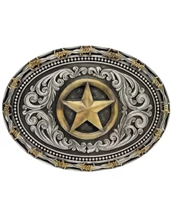 Montana Silversmiths Men's Classic Impressions Two-Tone Lone Star Attitude Belt Buckle