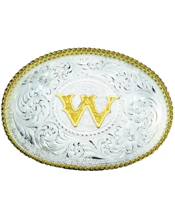 Montana Silversmiths Engraved Initial W Western Belt Buckle