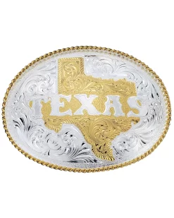 Montana Silversmiths Silver Engraved State Of Texas Western Belt Buckle