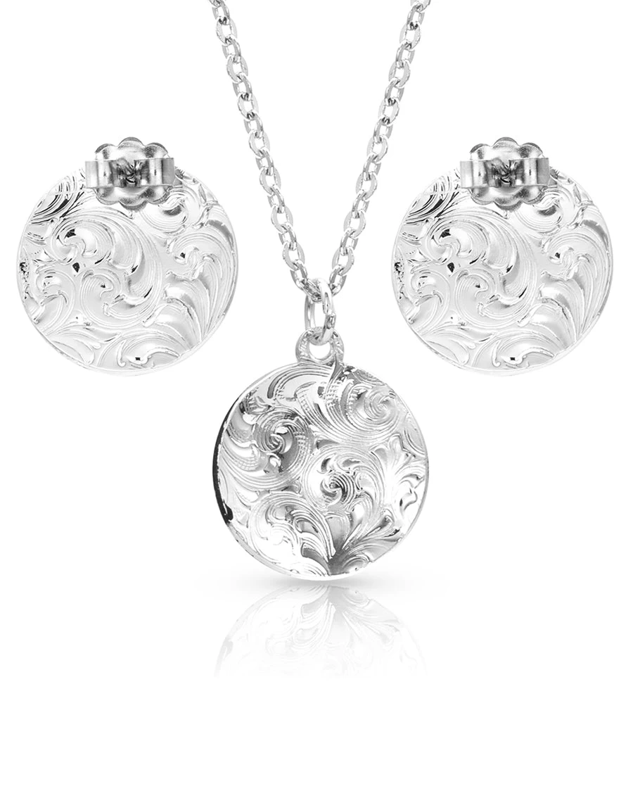 Montana Silversmiths Silver Legacy Button Jewelry Set 2 Montana Silversmiths Silver Legacy Button Jewelry Set - Image 2