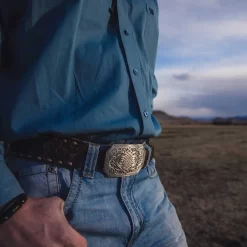 Montana Silversmiths® Gunmetal Western Celtic Knot Buckle 33210MA -Montana Silversmiths 33210MA mod