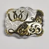 Montana Silversmiths 35410YG-887 Tone 3 Horseshoes Rope Buckle