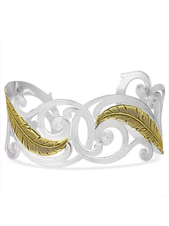 Montana Silversmiths BC4815 Womens Sunfire Filigree Cuff Bracelet Silver And Gold