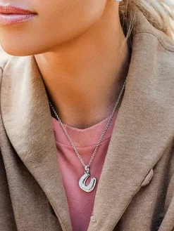 Montana Silversmiths NC5165 Country Charm Horseshoe Necklace Silver -Montana Silversmiths 4iz001ev