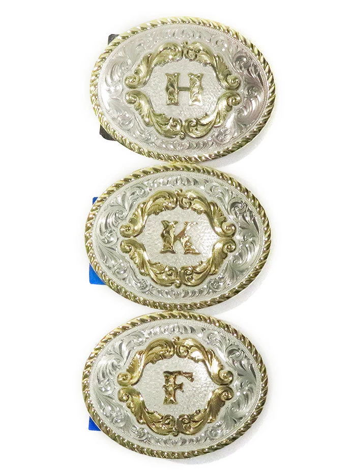 Montana Silversmiths Initial Gold Filigree Western Belt Buckle 5000A (Small) 1 Montana Silversmiths Initial Gold Filigree Western Belt Buckle 5000A (Small)