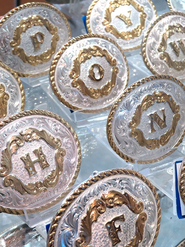 Montana Silversmiths Initial Gold Filigree Western Belt Buckle 5000A (Small) 3 Montana Silversmiths Initial Gold Filigree Western Belt Buckle 5000A (Small) - Image 3