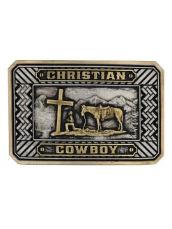 Montana Silversmiths A898 Beaming Christian Cowboy Attitude Buckle