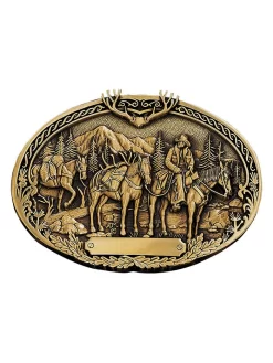 Montana Silversmiths 60789C Pack Horses And Rider Heritage Attitude Belt Buckle Brass
