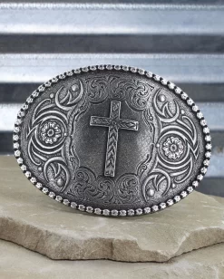 Montana Silversmiths Attitude Floral Cross Belt Buckle -Montana Silversmiths 61013 0001 61013 alt