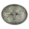 Montana Silversmiths Attitude Oval Longhorn Belt Buckle