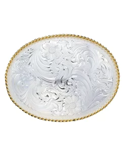 Montana Silversmiths Large Engraved Western Belt Buckle