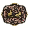 Montana Silversmiths Attitude Tri-Tone Team Ropers Traditional Belt Buckle