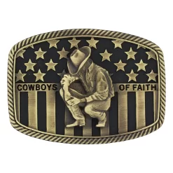 Montana Silversmiths Cowboys Of Faith® Heritage Flag Attitude Buckle A706C