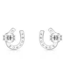 Montana Silversmiths Women's Mini Clear Stone Horseshoe And Opal Earrings -Montana Silversmiths ER3394 0001 ER3394 alt